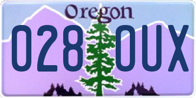 OR license plate 028OUX