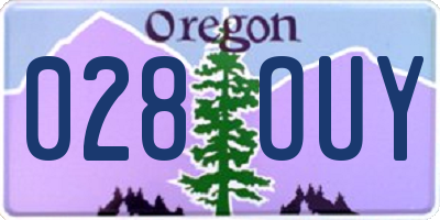 OR license plate 028OUY