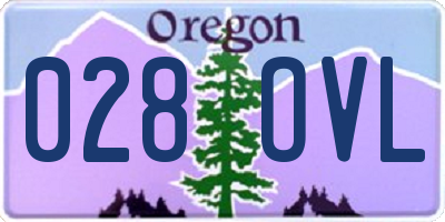 OR license plate 028OVL