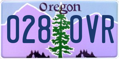 OR license plate 028OVR