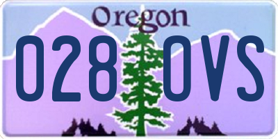 OR license plate 028OVS