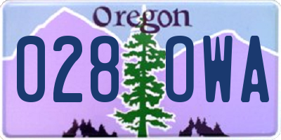 OR license plate 028OWA