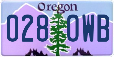 OR license plate 028OWB