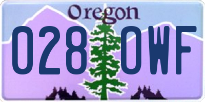 OR license plate 028OWF
