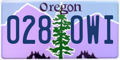 OR license plate 028OWI
