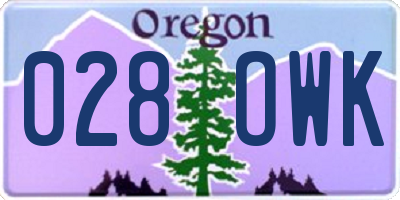OR license plate 028OWK