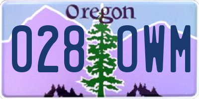OR license plate 028OWM