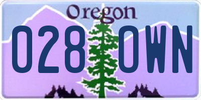 OR license plate 028OWN