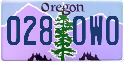 OR license plate 028OWO