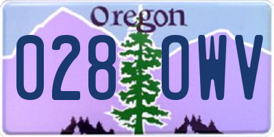 OR license plate 028OWV