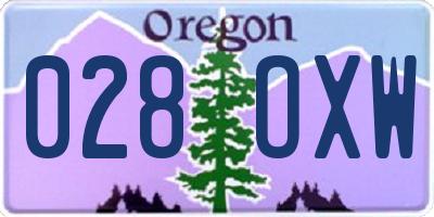 OR license plate 028OXW