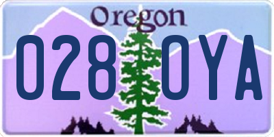 OR license plate 028OYA