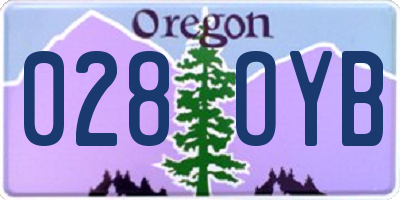 OR license plate 028OYB