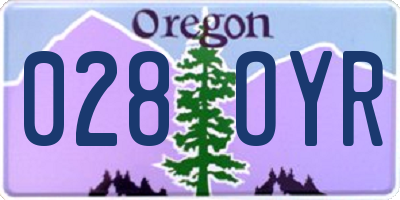 OR license plate 028OYR