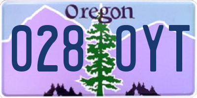OR license plate 028OYT