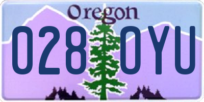 OR license plate 028OYU