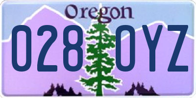 OR license plate 028OYZ
