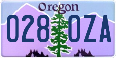 OR license plate 028OZA