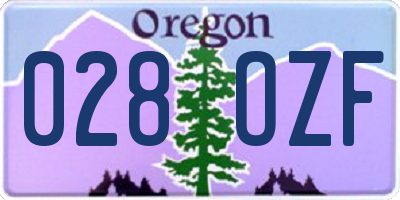 OR license plate 028OZF