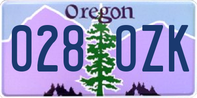 OR license plate 028OZK