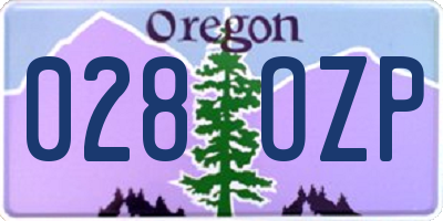OR license plate 028OZP