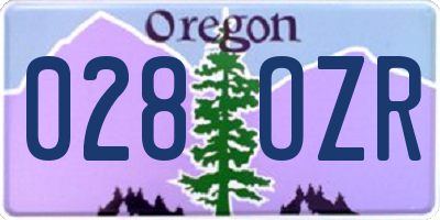 OR license plate 028OZR