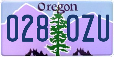 OR license plate 028OZU
