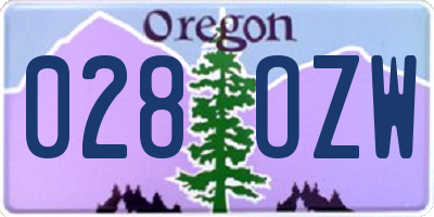OR license plate 028OZW