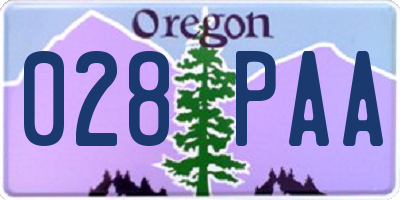 OR license plate 028PAA