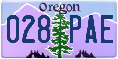 OR license plate 028PAE