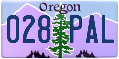 OR license plate 028PAL
