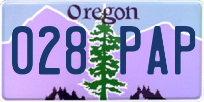 OR license plate 028PAP