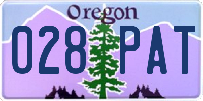 OR license plate 028PAT