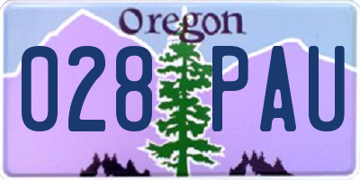 OR license plate 028PAU