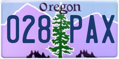 OR license plate 028PAX