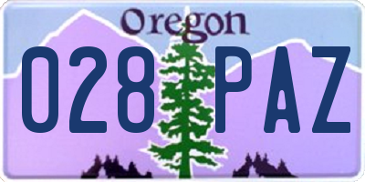 OR license plate 028PAZ