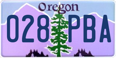 OR license plate 028PBA