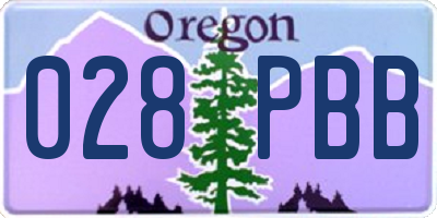 OR license plate 028PBB