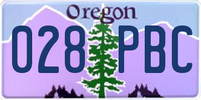 OR license plate 028PBC