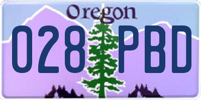 OR license plate 028PBD