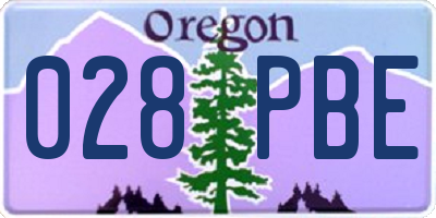 OR license plate 028PBE