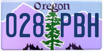 OR license plate 028PBH