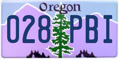 OR license plate 028PBI