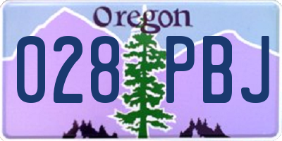 OR license plate 028PBJ