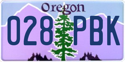 OR license plate 028PBK