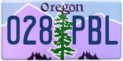 OR license plate 028PBL