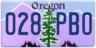 OR license plate 028PBO