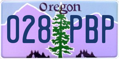 OR license plate 028PBP