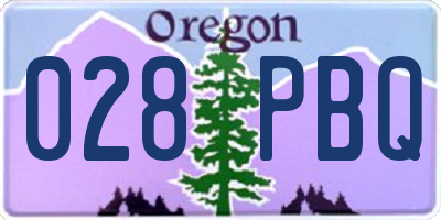 OR license plate 028PBQ