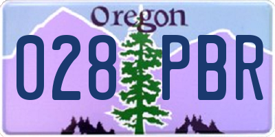 OR license plate 028PBR